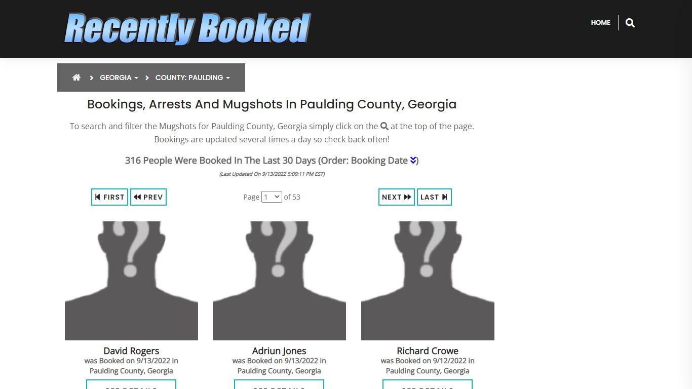 Bookings, Arrests and Mugshots in Paulding County, Georgia